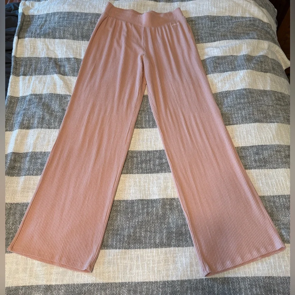 PINK Victoria’s Secret SZ S/P Rose Pink Wide Leg Long Loungewear Sleepwear - Picture 1 of 10